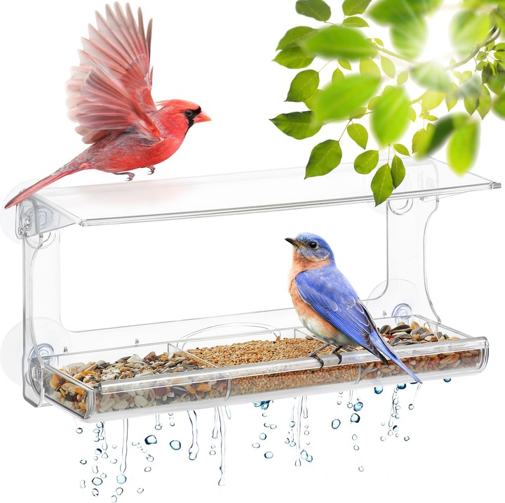 Produktbild UPP Fenster-Vogelhaus-transparent Vogelhäuschen Vogel Futterstelle Futterstation