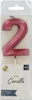 Actual product image Folat Candle Glamour Number 2 Red Metallic (1 pcs.)