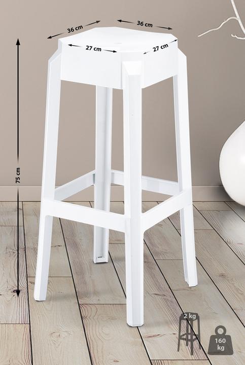 Actual product image CLP Bar stool Fox, white gloss