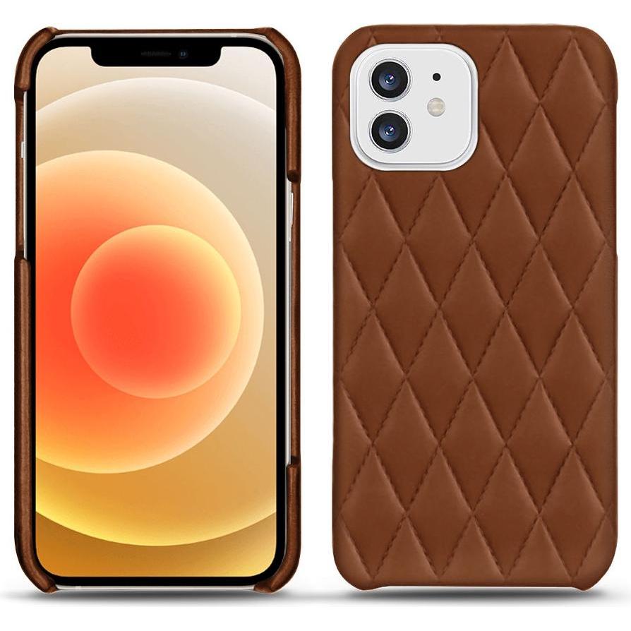 Noreve Lederschutzhülle (Apple iPhone 12), Smartphone Hülle, Braun