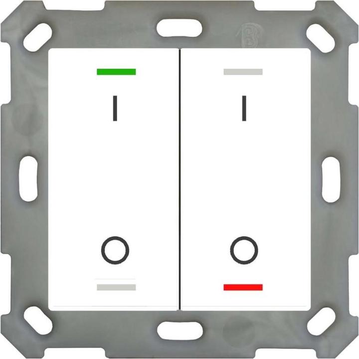 Produktbild MDT BE-TAL55T2.B1 Taster Light 55 2fach RGB-W Temp.sensor Reinweiss gl. Schalten