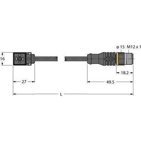 TURC VIS02-S80E-5/TXL Ventilsteckverbinder Bauform BI Anschlussleitung main image 0