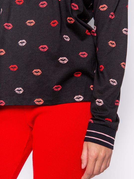 Produktbild Pj Salvage Pyjama Oberteil "Be mine" schwarz/klein gemustert (S)