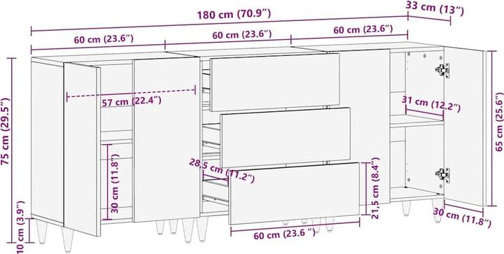 Actual product image vidaXL Badezimmerschrank (33 x 33 x 75 cm)