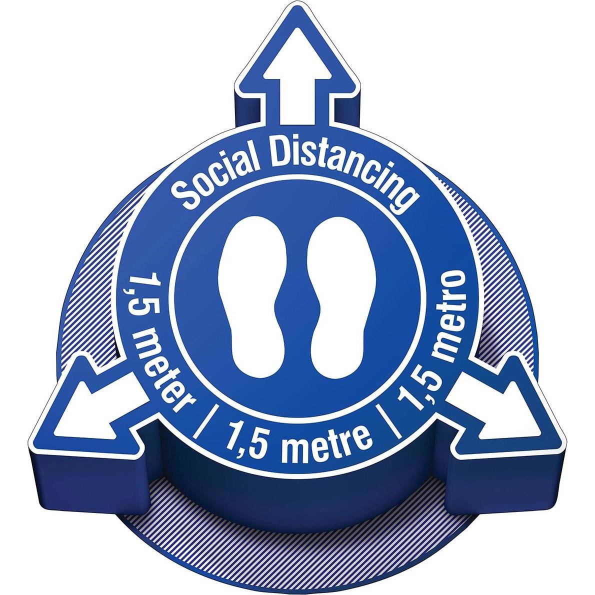 Brady, Sicherheitskennzeichnung, Zeichen für Social Distancing "5 meter / 1.5 metre / 1.5 metro, Social Distancing 1", V...