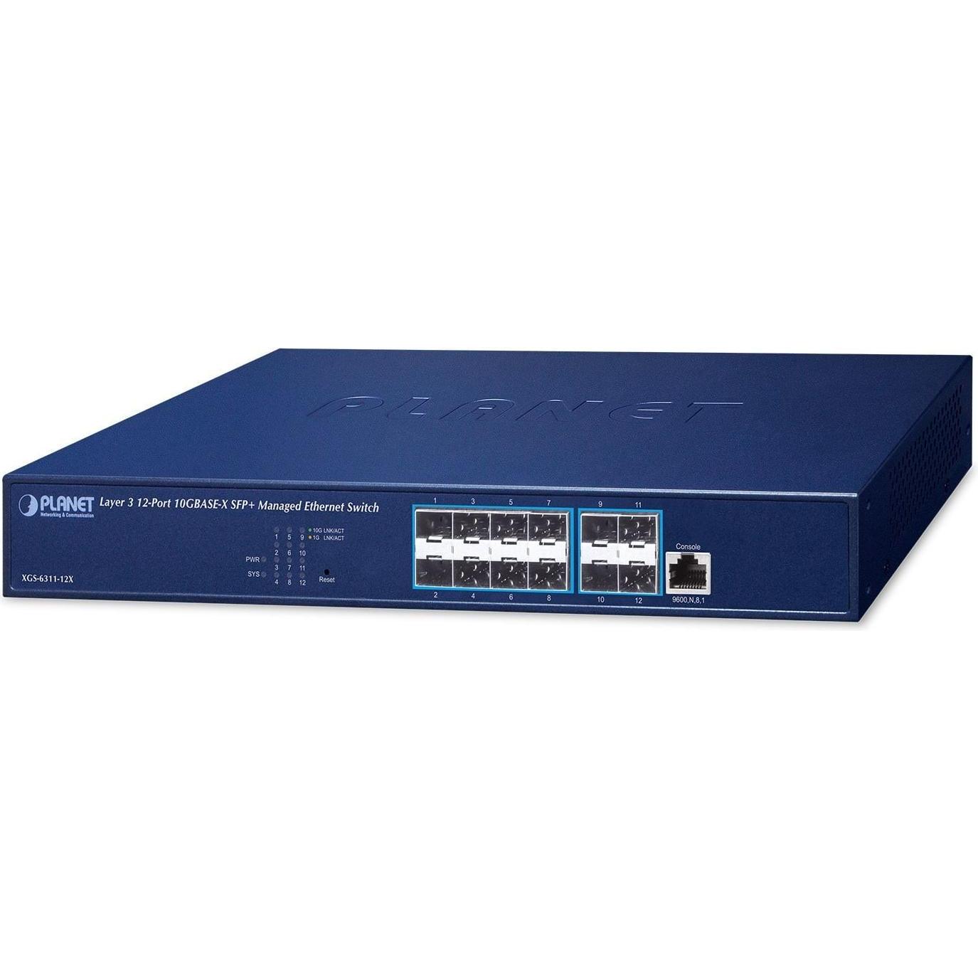 Planet XGS-6311-12X Switch di rete gestito L3 1U Blu, Cuscinetti per cuffie, Blu
