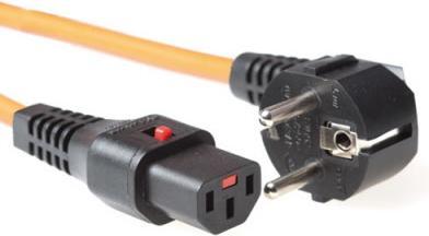 Produktbild Iec Lock 230V CEE 7/7 male (angled) - C13 lockable orange 2.00 m (2 m)