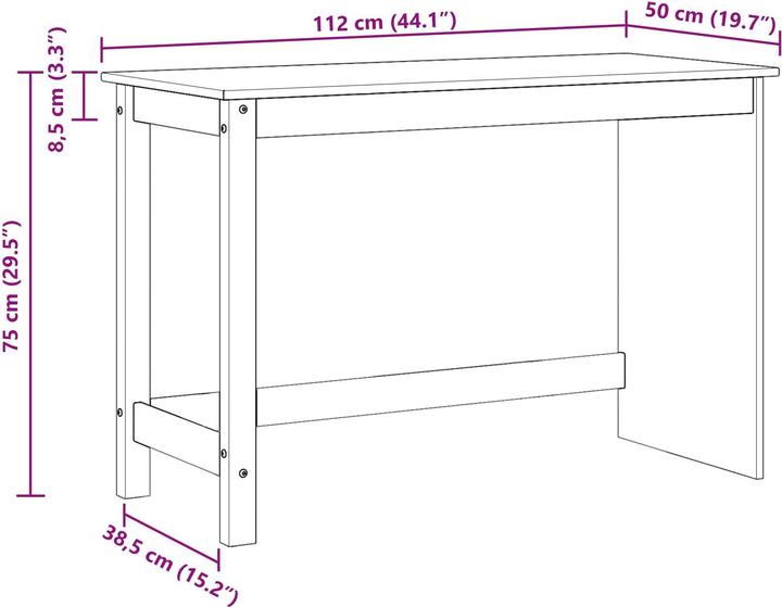 Produktbild vidaXL Minimalistischer Schreibtisch (112 x 50 x 75 cm)