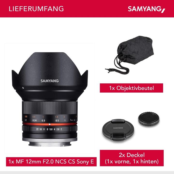 Actual product image Samyang 12mm f/2 NCS CS - Sony E (Sony E, APS-C / DX)