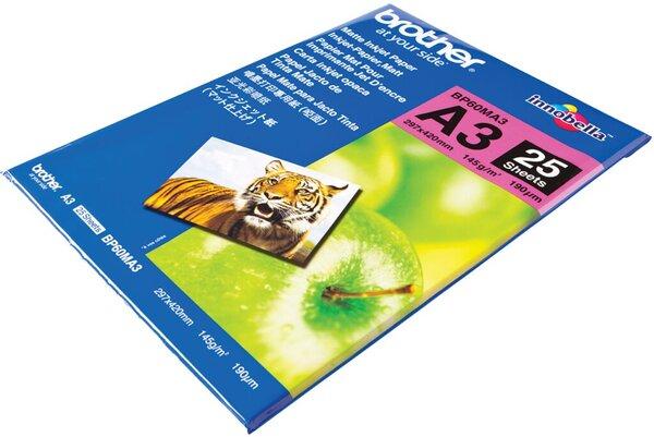 Produktbild Brother BP-60MA3 Matte Inkjet Paper (145 g/m², 25 x, A3)