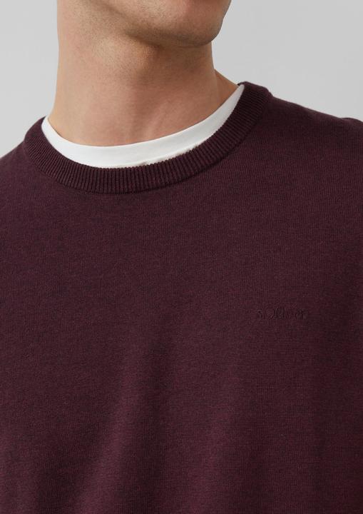 Produktbild s.Oliver Strickpullover Baumwollpullover mit Logo-Stickerei (XL)