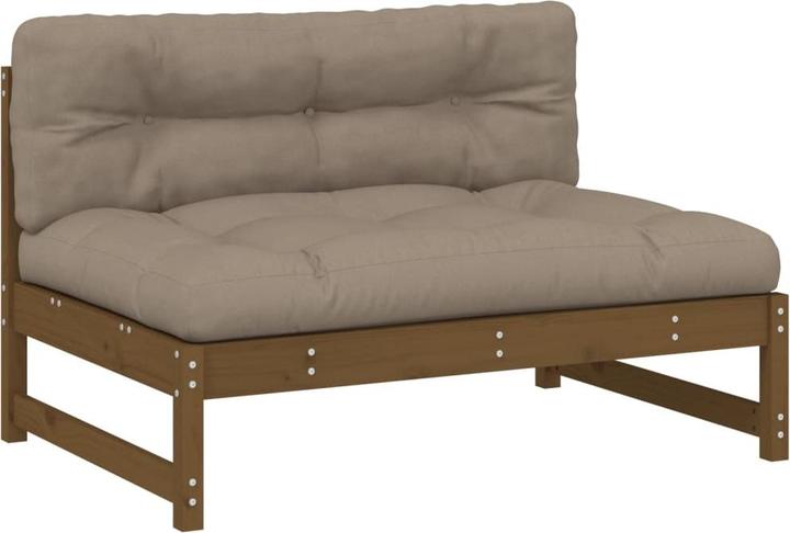 Produktbild vidaXL 2-tlg. Garten-Lounge-Set mit Kissen Weiss Massivholz