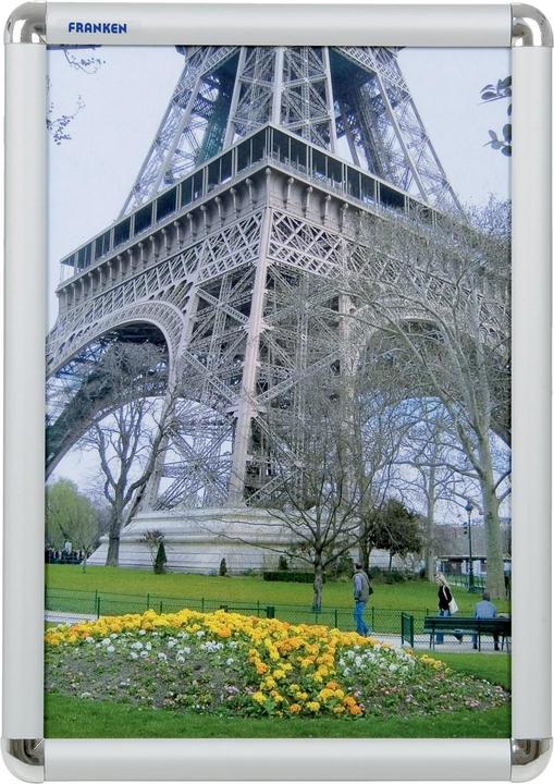 Produktbild Franken Plakatrahmen DIN A3, 25 mm Rahmenprofil silbereloxierter Aluminium-Klapprahmen, Kunststoffecken (A3)