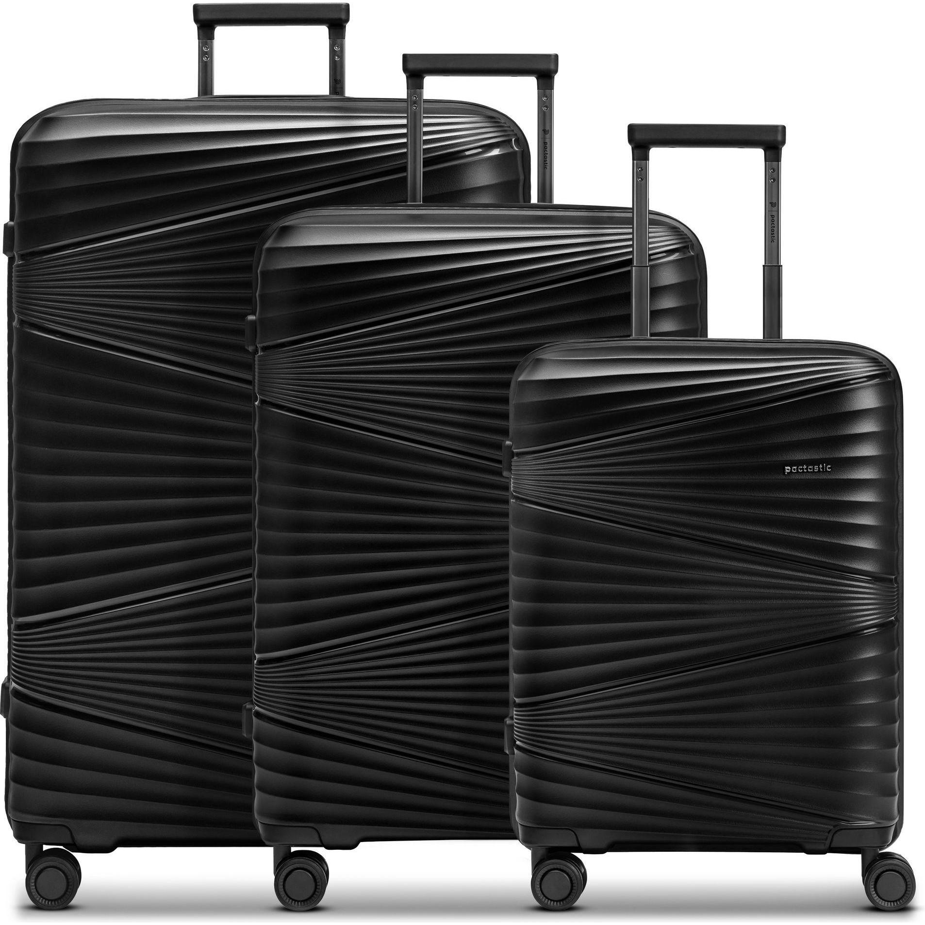 Pactastic, Koffer, Collection 02 THE THREE SET 4 Rollen Kofferset 3-teilig, Grau, (204 l, XL (ab 115l))