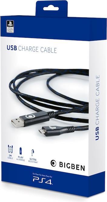 Actual product image Bigben PS4 USB Controller Charging Cable (Official Playstation Licence, 3m). (3 m)