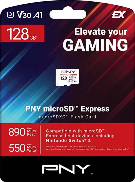Actual product image PNY SD MicroSD 128GB microSD Express (128 GB, microSDXC, U3, UHS-I)