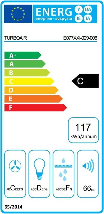 Energie-Label Turboair Thunder WH/A/60/LX (Wandhaube)
