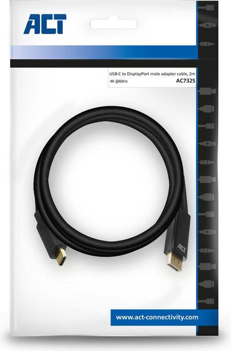 Actual product image ACT USB Typ C – DisplayPort (2 m, DisplayPort, USB Type C, 1.2)