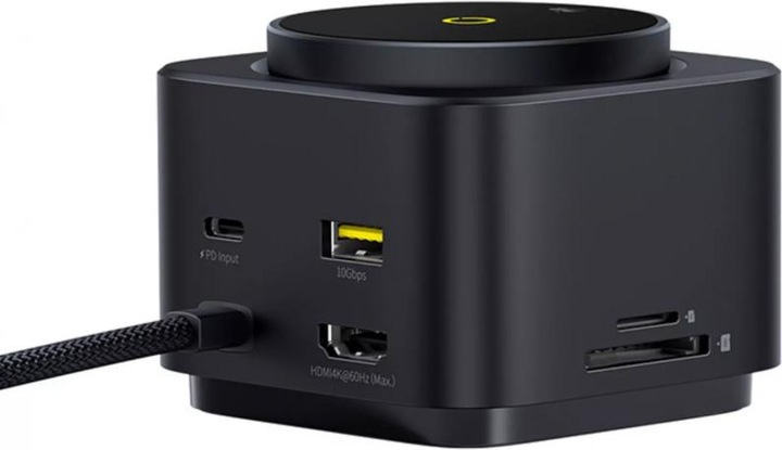 Actual product image Baseus MagPro 7-in-1 USB-C Hub (USB-C, 7 Ports)