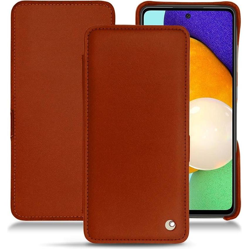 Noreve Lederschutzhülle horizontal (Samsung Galaxy A52), Smartphone Hülle, Orange