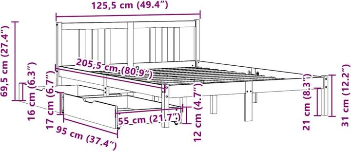 Image du produit vidaXL Bettrahmen (120 x 200 cm)