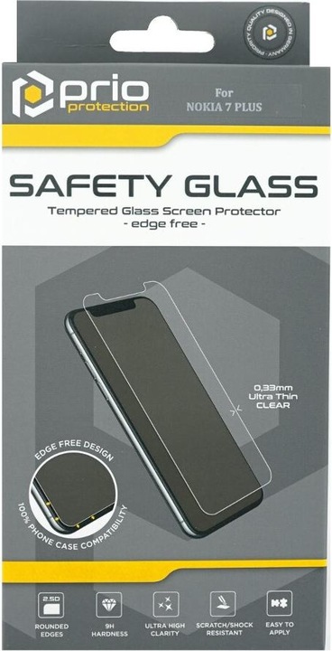 Actual product image prio Tempered Glass Screen Protector for Nokia 7 Plus clear (1 Piece, Nokia 7 Plus)