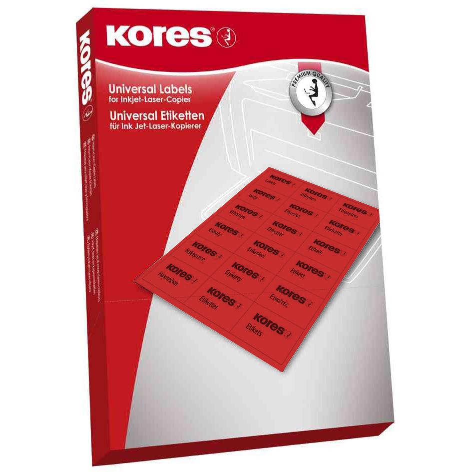 Kores, Etiketten, Etikett L7037R 70x37mm rot 2.400 St./Pack.