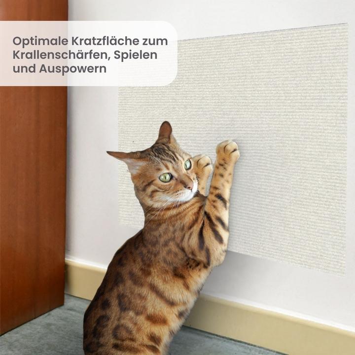 Immagine prodotto Hermex Kratzmatte für Katzen Klettermatte Kratzschutz Kratzbrett Kratzwand (0.40 cm, Bianco)