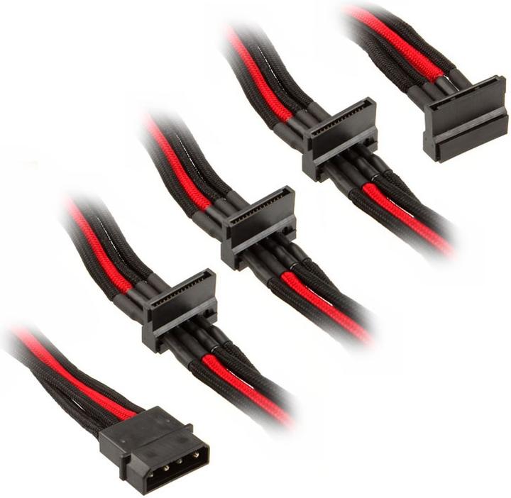 Produktbild Silverstone 4-Pol-Molex zu 4x SATA Kabel (30 cm, SATA)