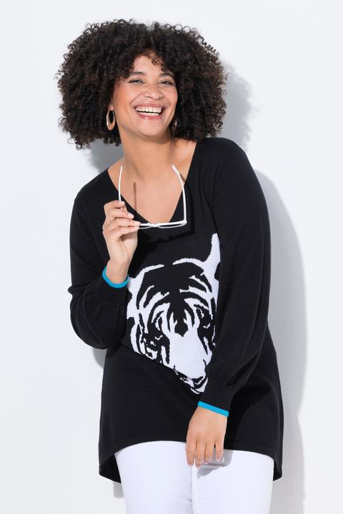 Image du produit Angel of Style Pull avec motif tigre, coupe confortable (58)