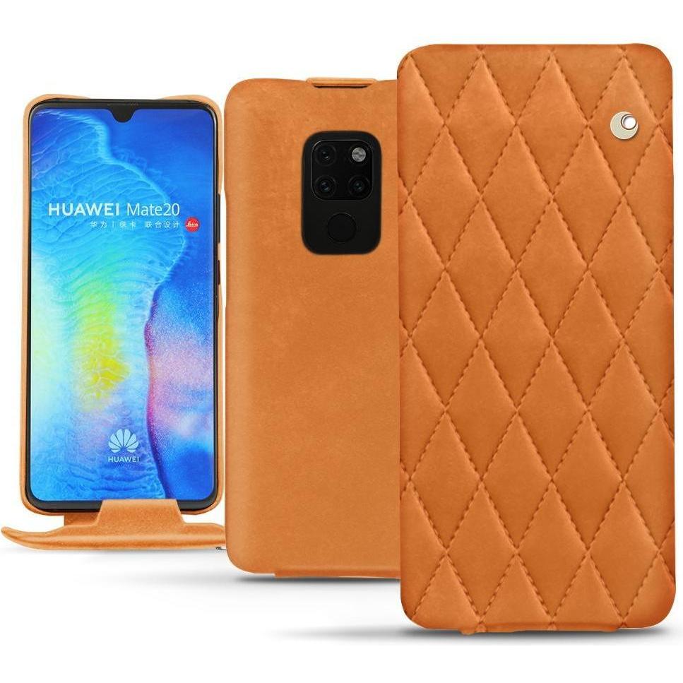 Noreve Lederschutzhülle vertikal (Huawei Mate 20), Smartphone Hülle, Orange