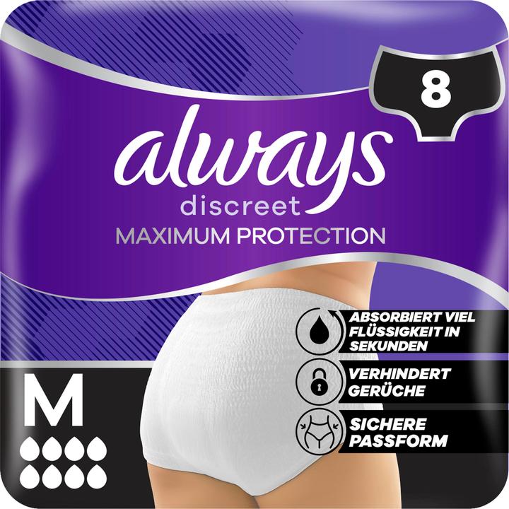 Always Discreet Inkontinenz Pants Max Protection S/M 8 Hygieneeinlage 8 Stück (8x, M)