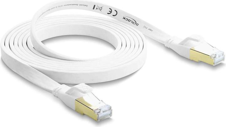 Produktbild Delock RJ45 Flachband Patchkabel Cat.8.1 U/FTP bis 40 Gbps 2 m weiss (81026) (U/FTP, CAT8.1, 2 m)