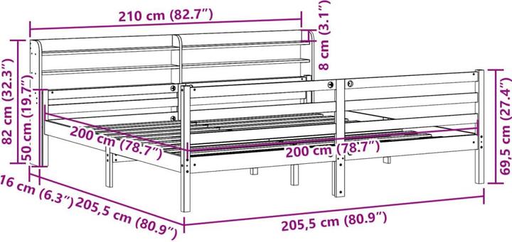 Image du produit vidaXL Bettgestell (200 x 200 cm)