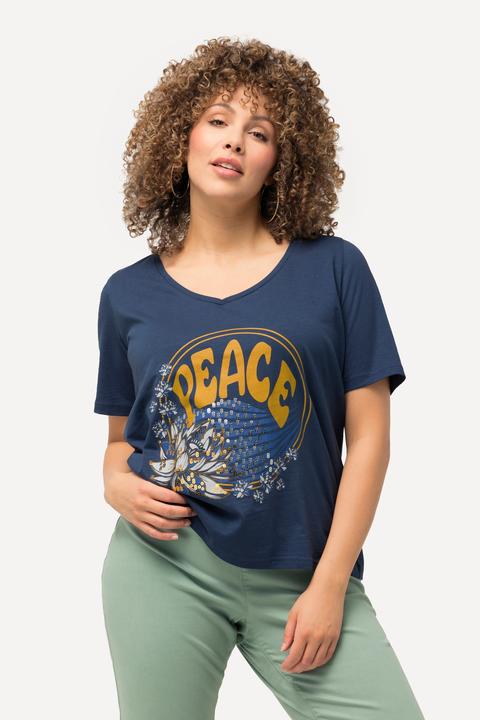 Produktbild Ulla Popken T-Shirt, Pailletten, Classic, V-Ausschnitt, Halbarm (46, 48)