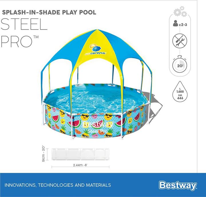 Produktbild Bestway Steel Pro Pool mit UV-Sonnenschutz