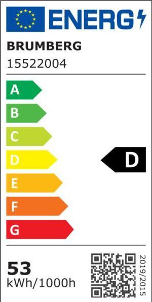 Energy Label Brumberg 15522004 (White, 500 cm, Indoor)