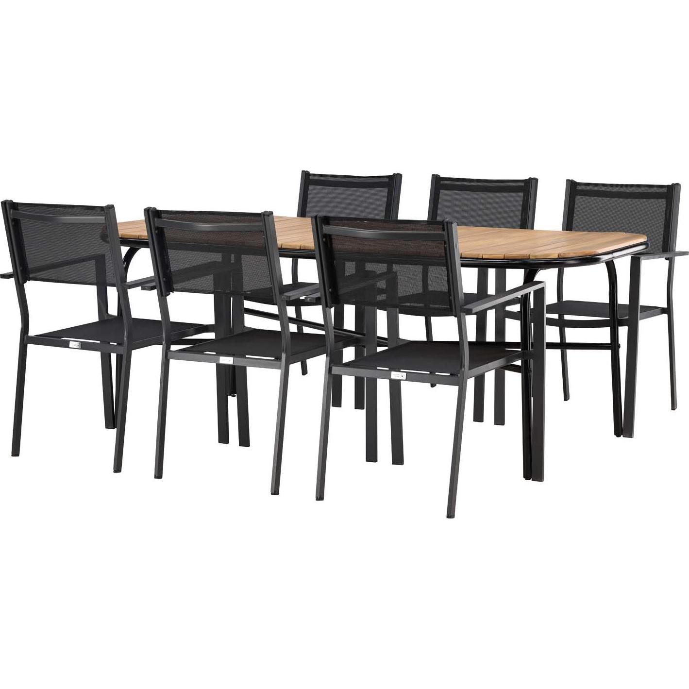 Ebuy24, Gartentisch + Balkontisch, Gartenset Holmbeck 7-teilig (200 cm)