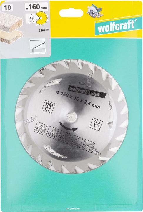 Actual product image wolfcraft 1 circular saw blade carbide, 28 teeth ø190mm