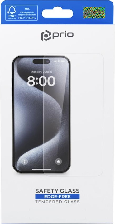 Actual product image prio Tempered Glass (1 Piece, Apple iPhone 16e)