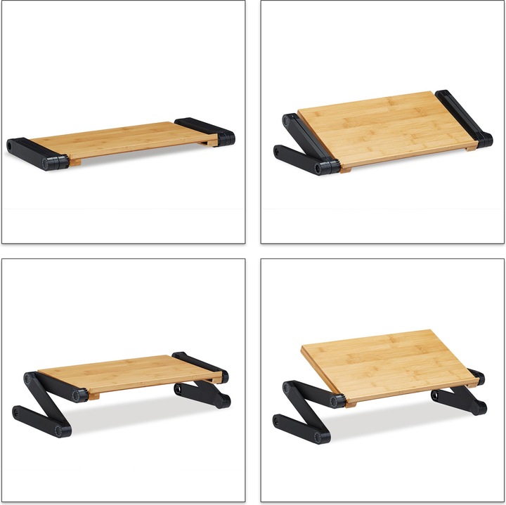 Immagine prodotto Relaxdays Porta Notebook Bambù & Alluminio, Naturale