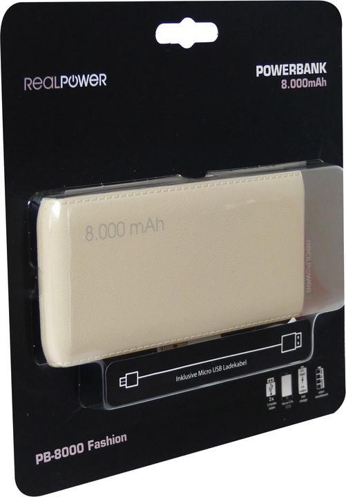 Produktbild RealPower PB-8000 Fashion (8000 mAh, 29.60 Wh)