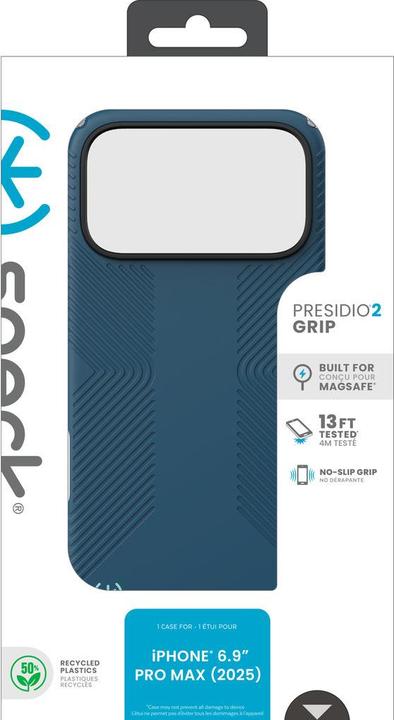 Actual product image speck Presidio2 Grip + MS Apple iPhone 17 Pro Max Deep Sea Blue- with Microban (Apple iPhone 17 Pro Max)