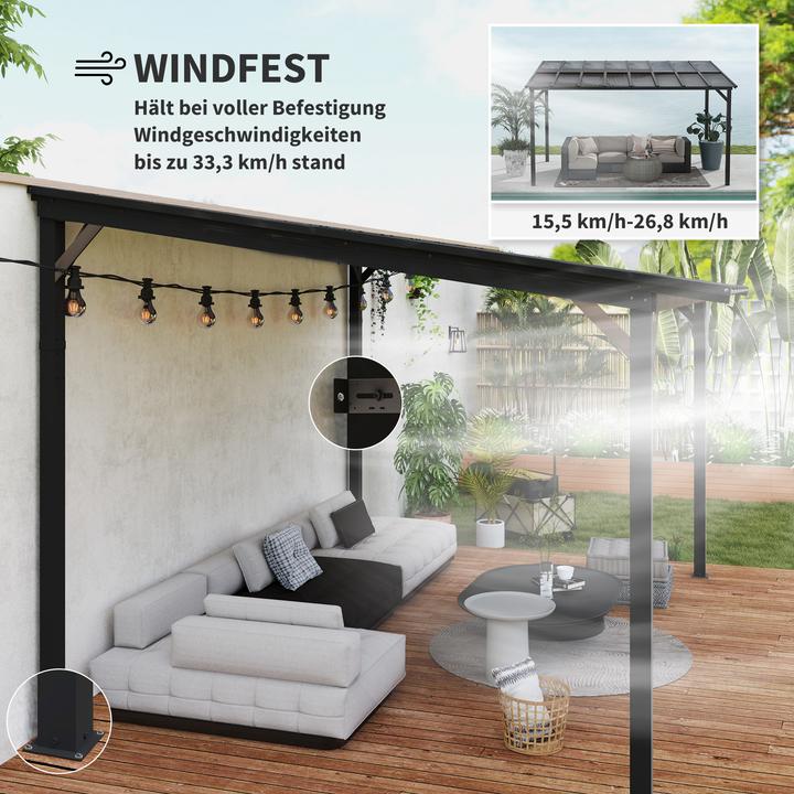 Immagine prodotto Outsunny Pergola Polycarbonat, Aluminium Dunkelgrau (428 cm, 294 cm)