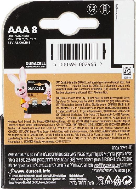 Produktbild Duracell Alkaline Batterie "simply" Micro AAA, 8er Blister (8 Stk., AAA)