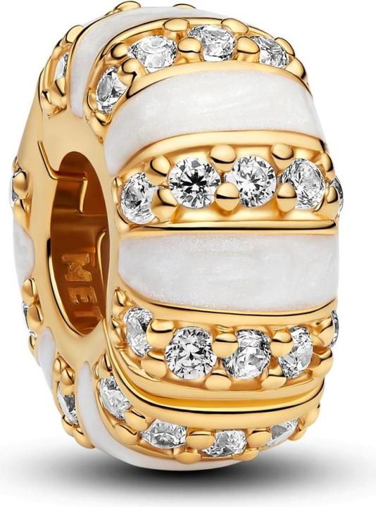 Image du produit Pandora Charm clip pierres et émail (Acier inoxydable, Plaqué or)