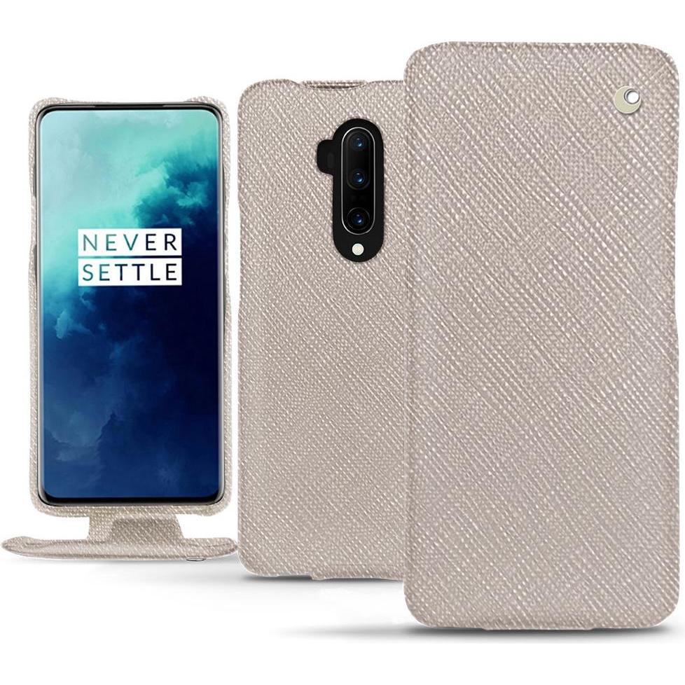 Noreve Lederschutzhülle vertikal (OnePlus 7T Pro), Smartphone Hülle, Beige