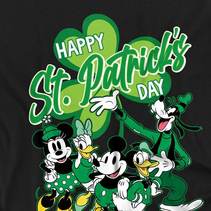Actual product image Mickey Mouse Unisex Adult Minnie Goofy Donald St Patricks Day T-Shirt (S)