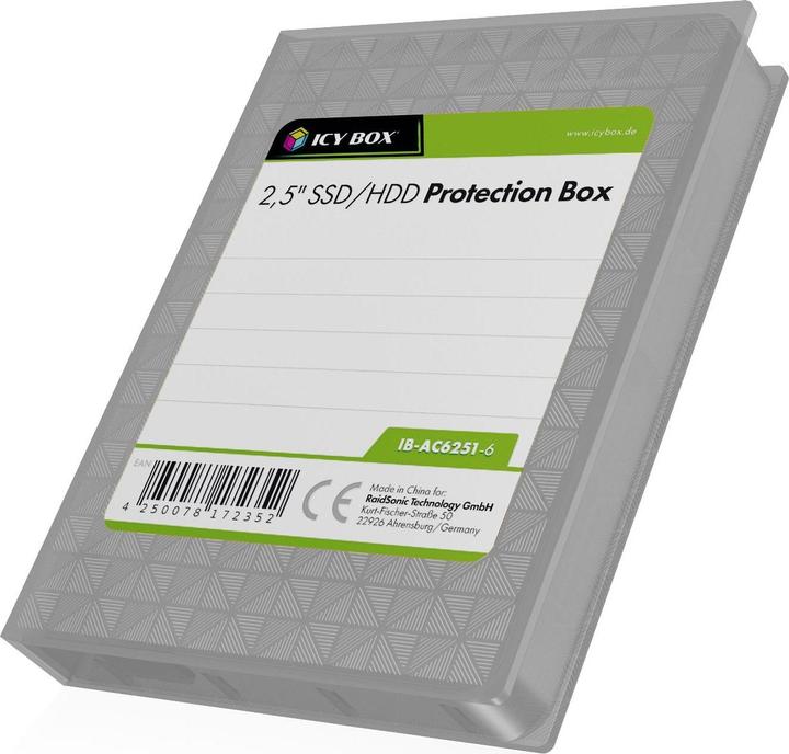 Image du produit Icy Box IB-AC6251-6 2.5"-Festplatte Schutzgehäuse 6er Pack