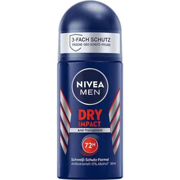 NIVEA MEN, Deodorante, Deo Roll-on Dry Impact Multipack 6 x 50 ml (Roll-on, 72 ml)